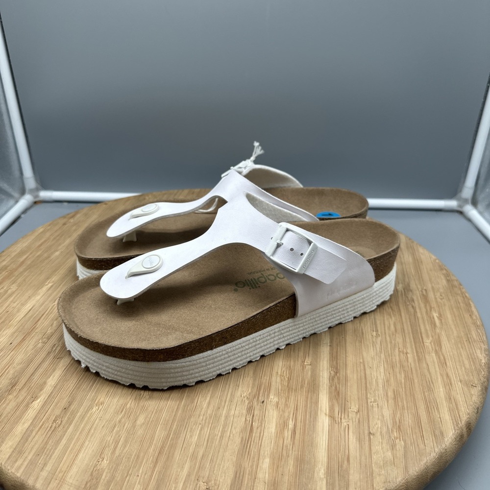 Papillio By BIRKENSTOCK Gizeh Platform Vegan Sandal Womens US 10 EU 41 White